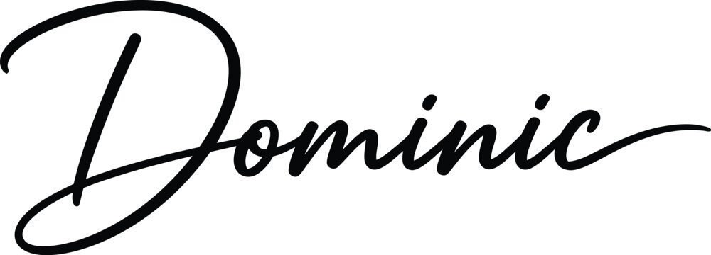 elegant cursive dominic name signature vector illustration