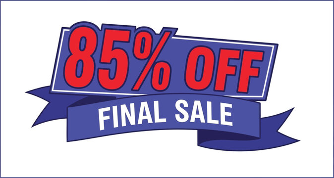 85 percent off final sale discount banner vector illustration