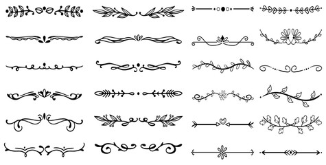 Floral Leafy Ornate Dividers Vector Set © Golapi