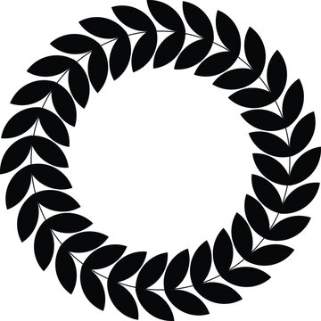 laurel wreath vector leafs of curcle logo on white background