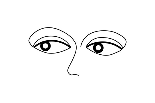 Abstract Face Minimal Line Art Portrait Illustration