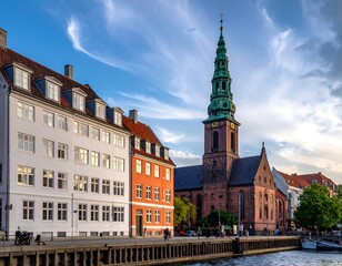 Fototapeta premium Copenhagen Canal Church.