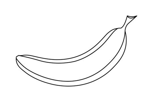 Banana Fruit Simple Line Drawing