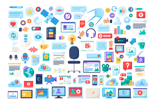Social Media And Streaming Icons Set