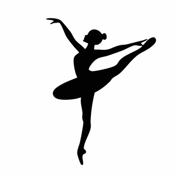 Silhouette of a Ballerina in a Graceful Pose
