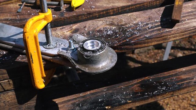 drilling bearing seats with a step drill for aluminum custom weights