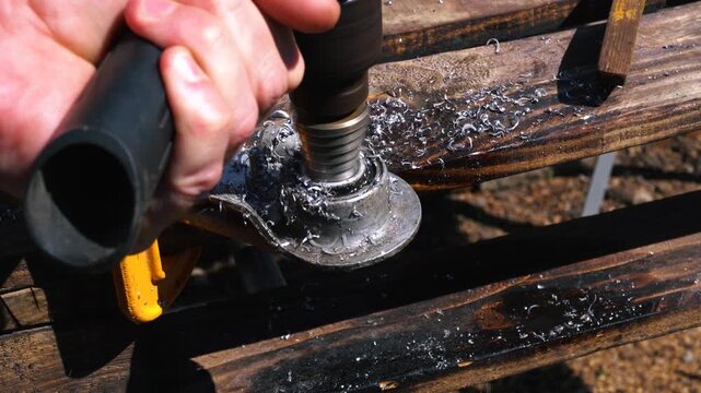 drilling bearing seats with a step drill for aluminum custom weights