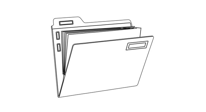 Illustration of a file folder with documents inside