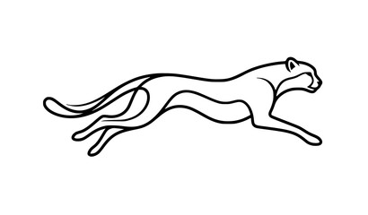 Running cheetah line logo modern animal speed vector design © MdAiyub