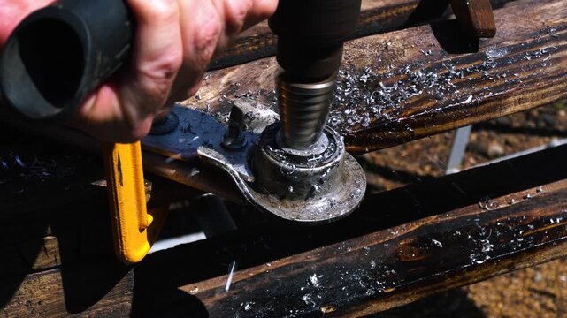 drilling bearing seats with a step drill for aluminum custom weights