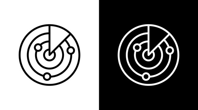 Radar White Icon Set Design