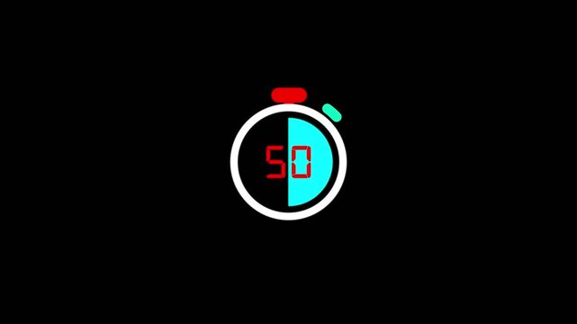 Analog of simple clean timer motion graphic, in and out, fill up the circle pie, exercise pause, animated icon on a transparent background.. clock countdown.
