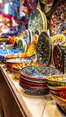 Fototapeta premium Colorful Plates Display.