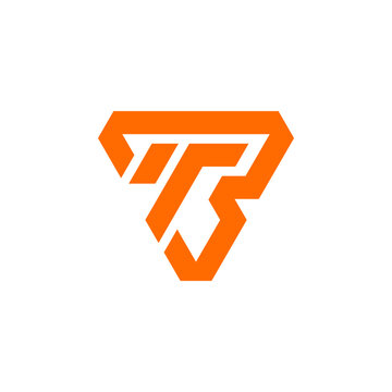 BIR Monogram Letter Initial Orange Geometric Gym Fight Club Fitness Sport Brand Logo Design Vector