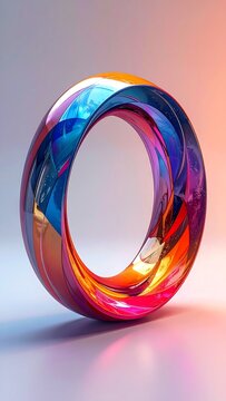 Colorful torus shape.
