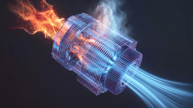 Thermal energy conversion unit transforming high temperature input into controlled output flow in engineered system