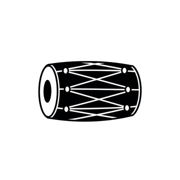 Black and white drum illustration.