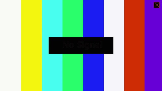 Vertical gradient display with no signal text. Colorful vertical gradient screen. Digital vertical gradient for media broadcasting and technical difficulties.