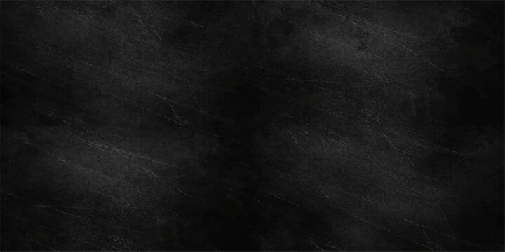 Blank vintage black paper texture background featuring a dark grunge stone pattern and an empty textured grey concrete surface for a dirty old blackboard design