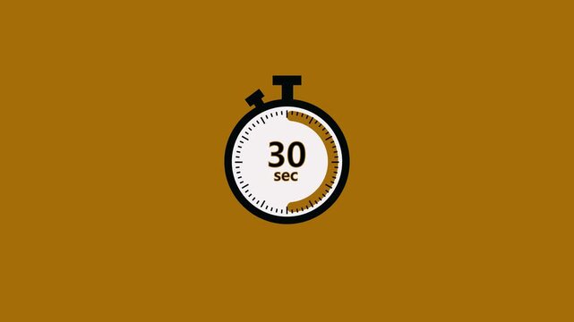 Stopwatch displaying zero seconds on orange. Minimalist stopwatch for timing. Simple stopwatch icon for countdowns and measurement concepts on bright color.