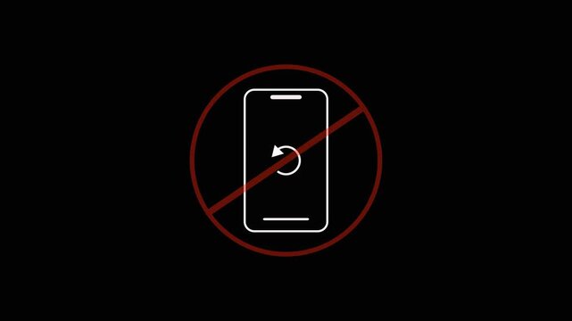 Prohibition symbol for smartphone usage. No smartphone icon for restricted areas. Standard prohibition symbol for digital device and mobile phone safety rules.