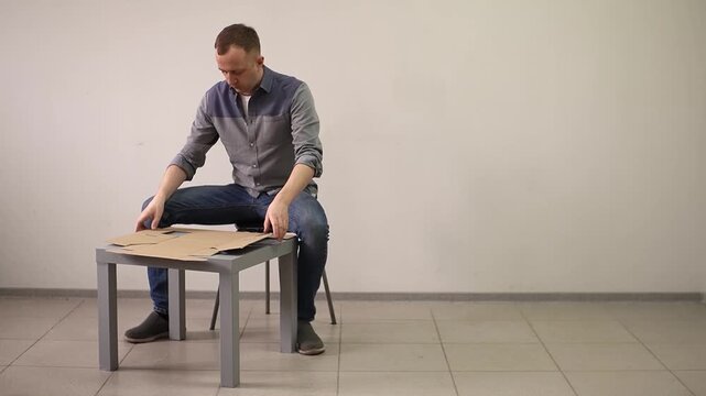 Packaging. DIY box. Cardboard box. Slow motion video. . High quality 4k footage