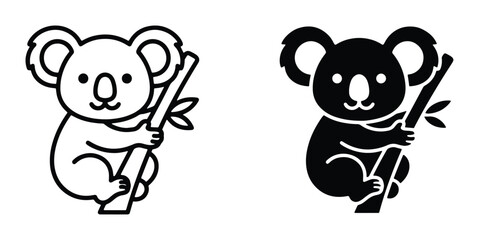 Koala holding stick in vector illustration set © Sultana