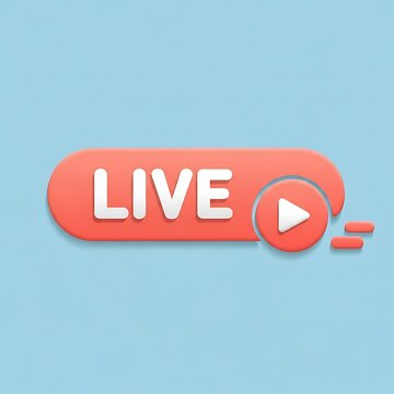 Live streaming video play button icon  live video streaming symbol  play button