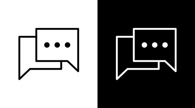 Chat Bubble White Icon Set Design