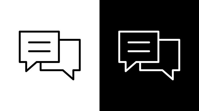 Chat Thread White Icon Set Design