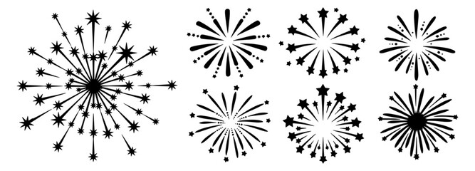Obraz premium Fireworks Vector, Fireworks Vector Set Vector Design On White Background