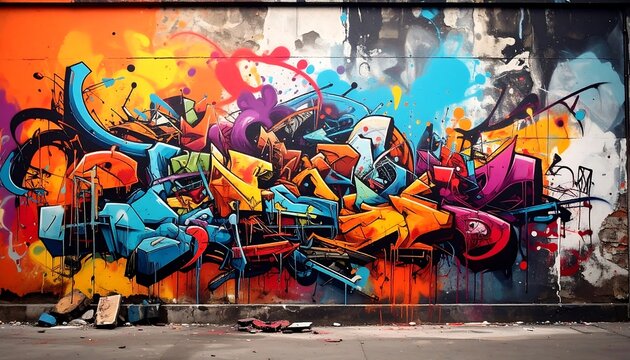 Colorful urban wall art.