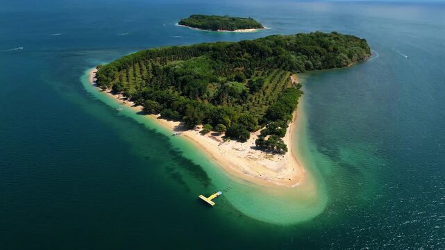 Gili Nanggu Pristine White Sand Beach and Vibrant Coral Reef Lagoon in South Lombok