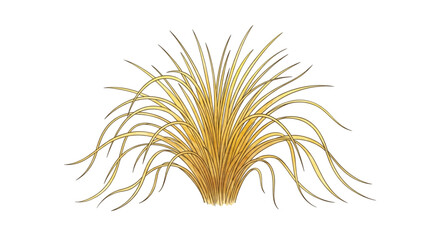 Obraz premium Trailing Golden Yellow Watercolor Grass Clump Isolated on White