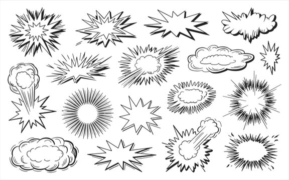 Explosion Comic Book Speech Bubbles and Sound Effects Collection