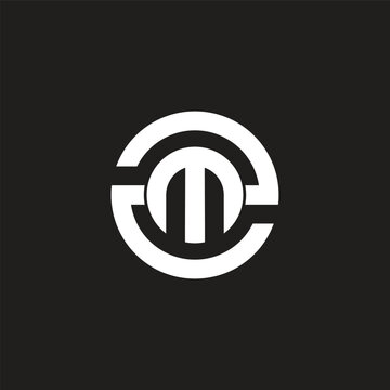 letter zm 2m monogram round stripes logo vector