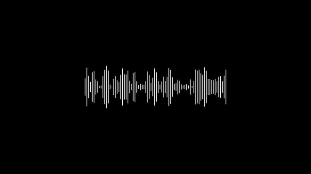 Digital audio spectrum sound Equalizer effect. Audio spectrum sound wave. Seamlessly looped animation, isolated on black background