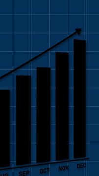 Business growth concept in allusive graph chart showing marketing sales profit increasing to future target . Excellent financial status of corporate business rise up . Finance and money 3D rendering