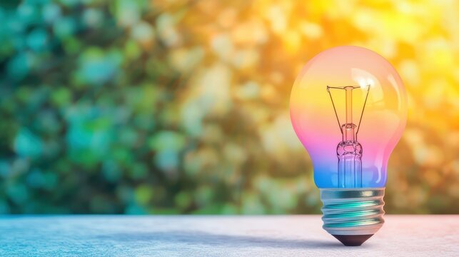 lightbulb rainbow icon Lightbulb with a rainbow gradient, representing LGBTQ pride and creativity