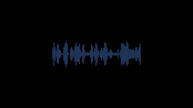 Digital audio spectrum sound Equalizer effect. Audio spectrum sound wave. Seamlessly looped animation, isolated on black background