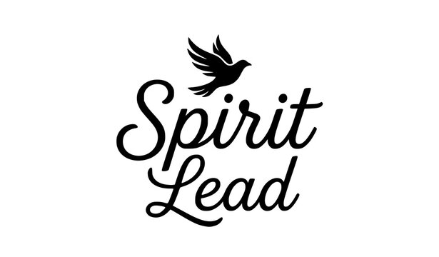 Spirit Lead t shirt design with flying bird symbol inspirational vector illustration isolated on white