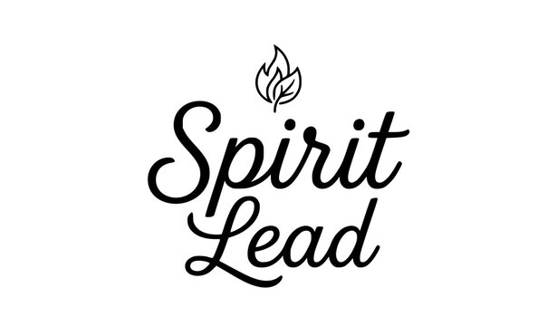 Spirit Lead minimal script t shirt design with abstract symbol clean vector illustration isolated on white
