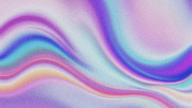 Holographic gradient background with grainy texture, abstract iridescent liquid waves, vibrant purple and blue blurry mesh wallpaper