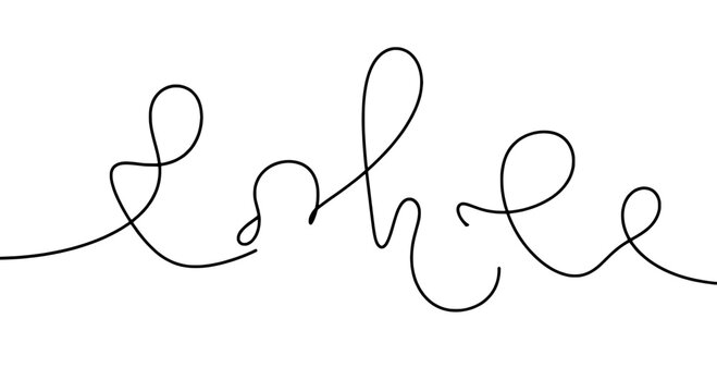 She handwritten cursive letter with elegant loops and swirls featuring writing, script, calligraphy with artistic and stylish elements for lettering,