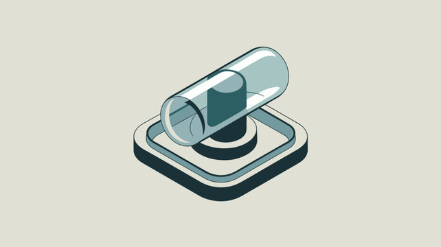 3D glass toggle switch in active state &ndash; Great for website navigation, technical interfaces, or software controls.