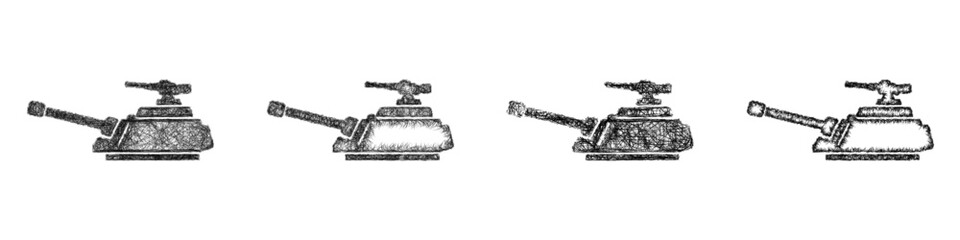 Sketch turret icon design set © David Zydd