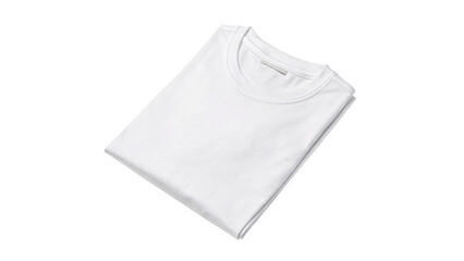 Naklejka premium Clean folded white cotton t-shirt for clothing fashion retail and professional apparel branding and mockup design isolated on transparent background