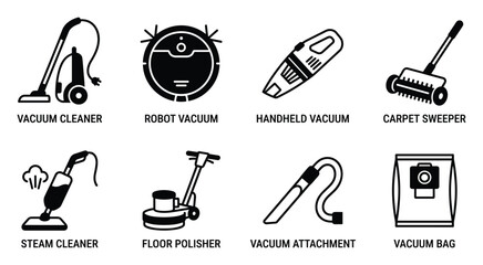 Home cleaning devices for floors and carpets vacuum cleaners robot vacuum handheld vacuum carpet sweeper floor polisher. © GoDesigner