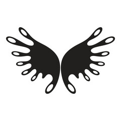 Obraz premium Blackpaintsplatterwingsabstractartdesignelement icon