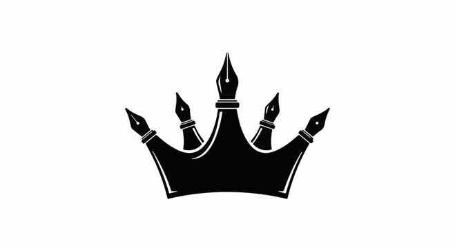 Creative crown made of fountain pen nibs symbolizing writing and artistry